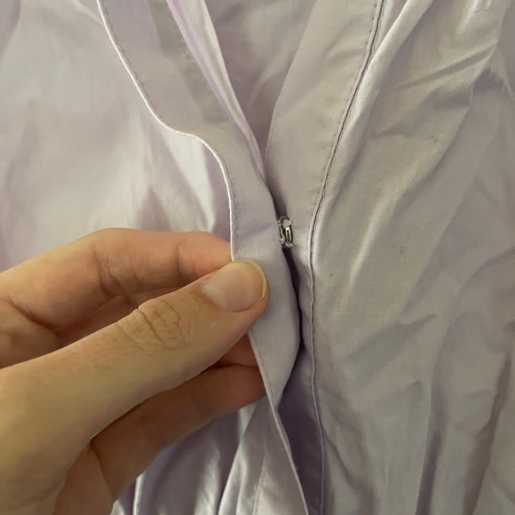 Quince 100% Organic Cotton Poplin Tiered Lilac Dress XS stretch - Picture 8 of 16